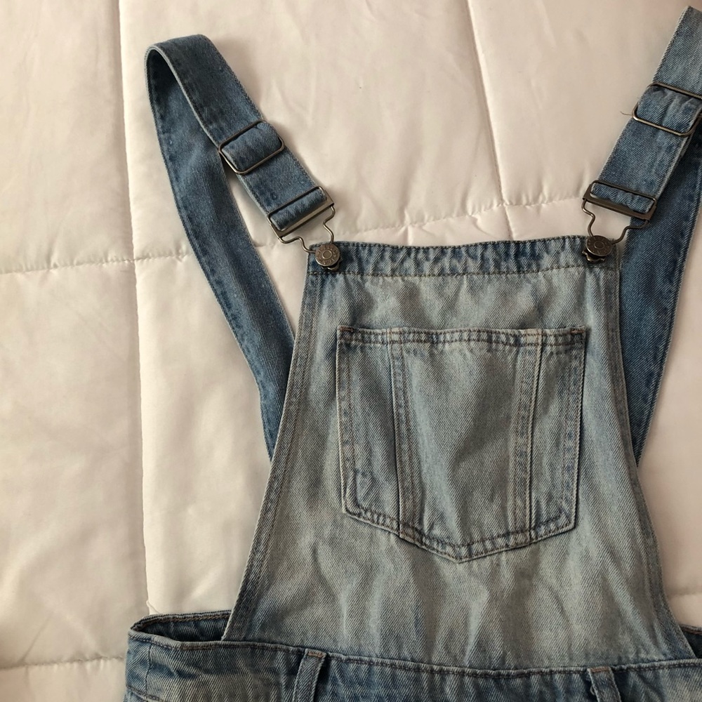 Distressed overalls